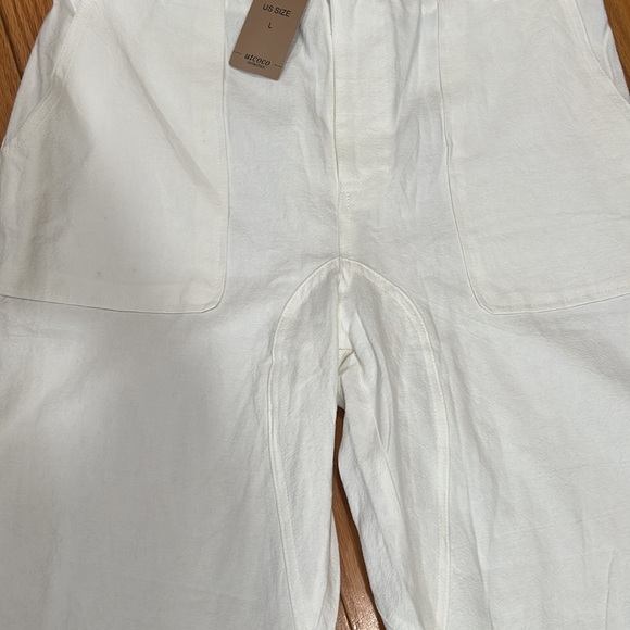 NWT🌸UTCOCO COLLECTION white joggers pants with pockets - Picture 7 of 17